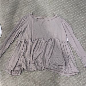 Flowy brown long sleeve free people shirt! NEW